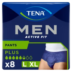 TENA Herrenhose Plus OTC Edition, saugfähiges Höschen, Größe L/XL, 8 Stk.