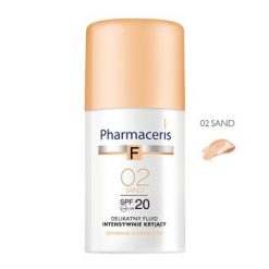 Pharmaceris F, zartes Fluid mit intensiver Deckkraft, Sand 02, SPF 20, 30 ml