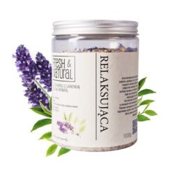 Fresh Natural, entspannendes Badesalz mit Lavendel und grünem Tee, 1000 g