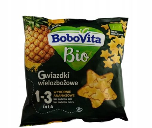 BoboVita Bio, Mehrkornsterne, Ananas, 1-3 Jahre, 20 g