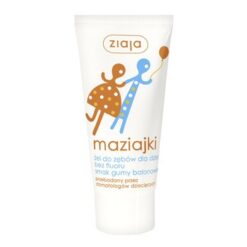 Ziaja Maziajki, Zahngel für Kinder ohne Fluorid, Kaugummigeschmack, 50 ml