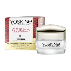 Yoskine Geisha Gold Secret, 55+ Anti-Falten-Creme mit Seidenfäden, 50 ml