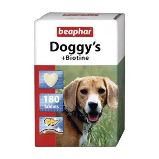 Beaphar Doggy's + Biotine, Vitaminsnack mit Biotin für Hunde, Tabletten, 180 Stk.