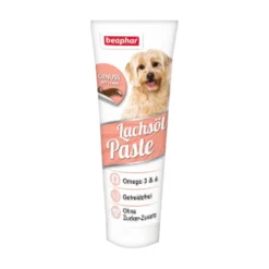 Beaphar Lachsol Paste Dog, Lachspaste mit Omega 3 und 6 Fettsäuren für Hunde, Paste, 250 g