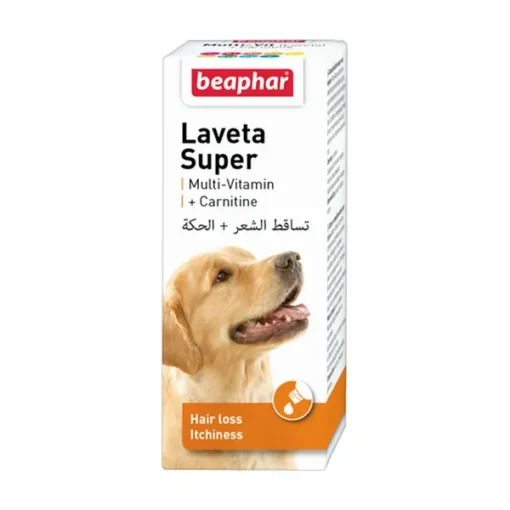 Beaphar Laveta Super Dog, Präparat gegen übermäßigen Haarausfall bei Hunden, flüssig, 50 ml