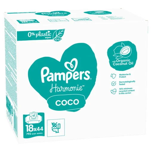 Pampers Harmonie Coco, Feuchttücher, 18 x 44 Stk.