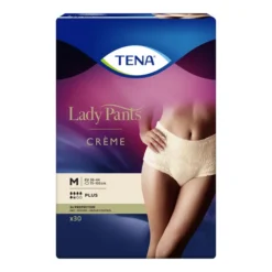 TENA Lady Pants Plus Creme saugfähige Unterhose, Größe M, 30 Stück