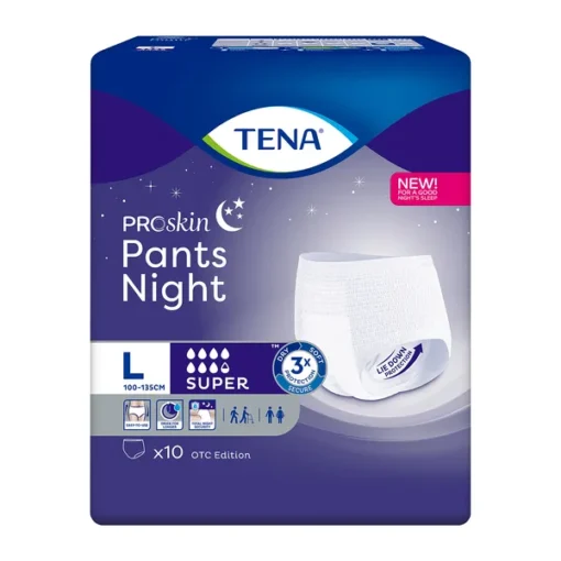 TENA Pants ProSkin Super Night OTC Edition, saugfähige Slips, Größe L, 10er-Pack