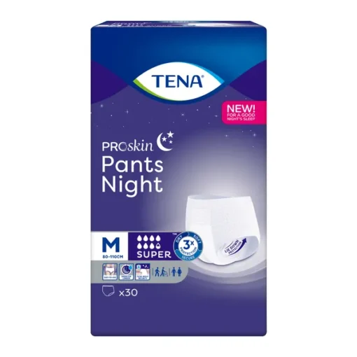 TENA Pants ProSkin Super Night, saugfähige Slips, Größe M, 30 Stück