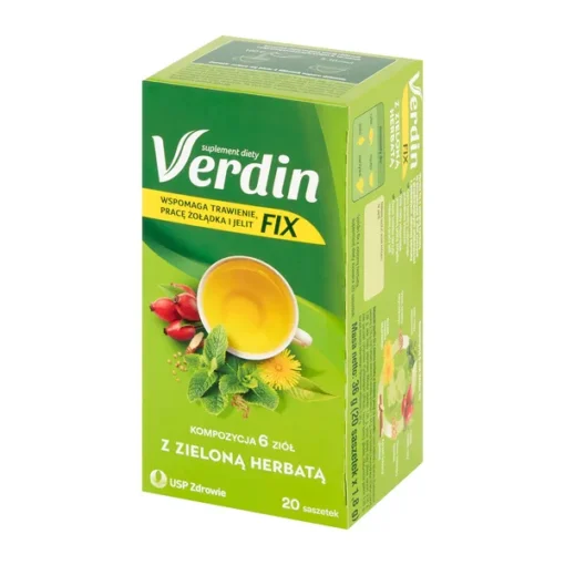 Verdin Fix mit grünem Tee, Kräuter zum Aufbrühen, Sachets, 20 Stk.