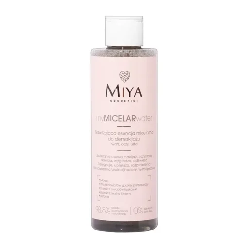 Miya Cosmetics myMICELARwater, feuchtigkeitsspendende Mizellenessenz zur Make-up-Entfernung, 200 ml