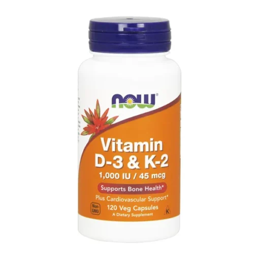 NOW Foods Vitamin D-3 und K-2 Vegetarische Kapseln, 120er-Packung