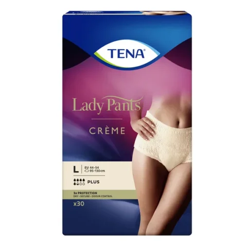 TENA Lady Pants Plus Creme saugfähige Unterhosen, Größe L, 30 Stück