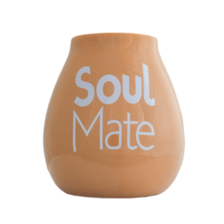 Beigefarbener Keramikkürbis mit Soul Mate-Logo – 350 ml