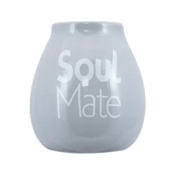 Grauer Keramikkürbis mit Soul Mate-Logo – 350 ml