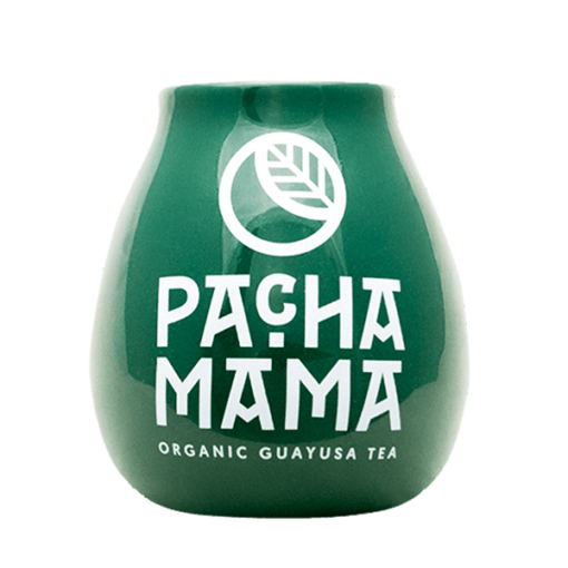 Grüner Keramikkürbis mit Pachamama-Logo – 350 ml