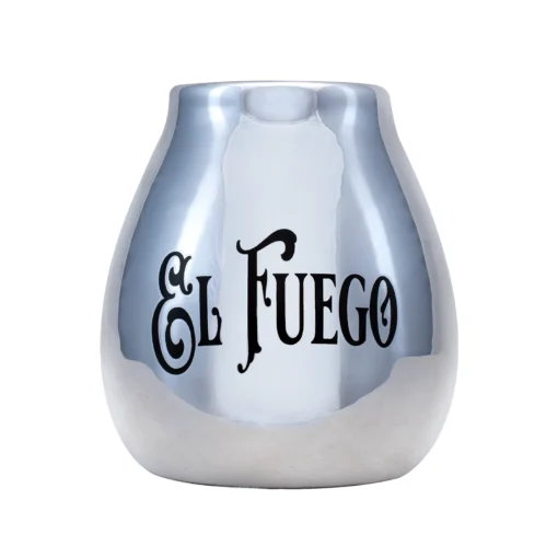 Keramikkürbis mit El Fuego-Logo (Silber) 350 ml