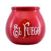 Keramikkürbis mit El Fuego-Logo (rot) 300 ml