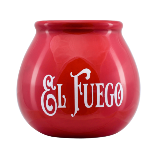 Keramikkürbis mit El Fuego-Logo (rot) 300 ml