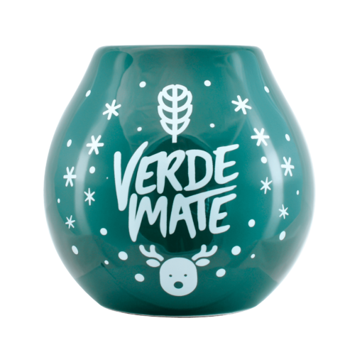 Keramikkürbis mit dem Verde Mate-Logo - Winter Time 350 ml