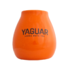 Orangefarbener Keramikkürbis mit Yaguar-Logo – 350 ml