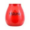 Roter Keramikkürbis mit Yaguar-Logo – 350 ml