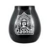 Schwarzer Keramikkürbis mit Guarani-Logo – 350 ml