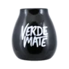 Schwarzer Keramikkürbis mit Verde Mate-Logo – 350 ml