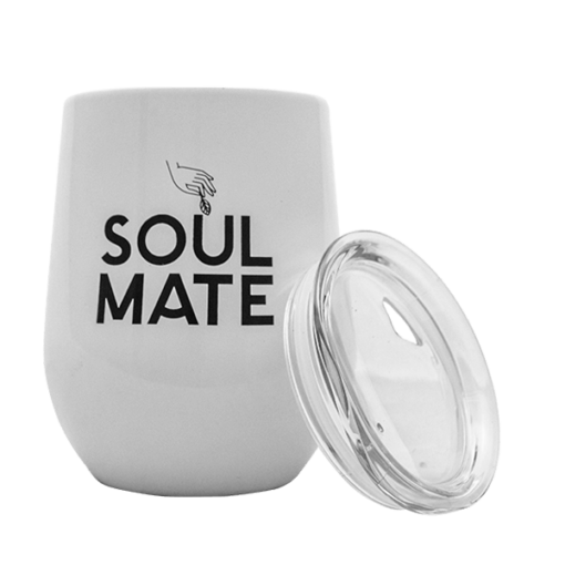 TermoLid – Stahltopf mit Deckel – Soul Mate (weiß) – 350 ml