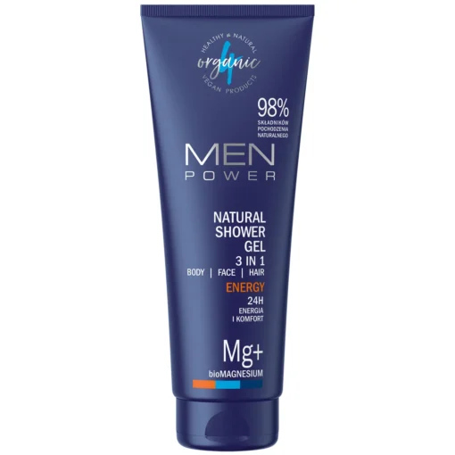 4Organic Men Power, natürliches 3in1 Duschgel, Energy, 250 ml