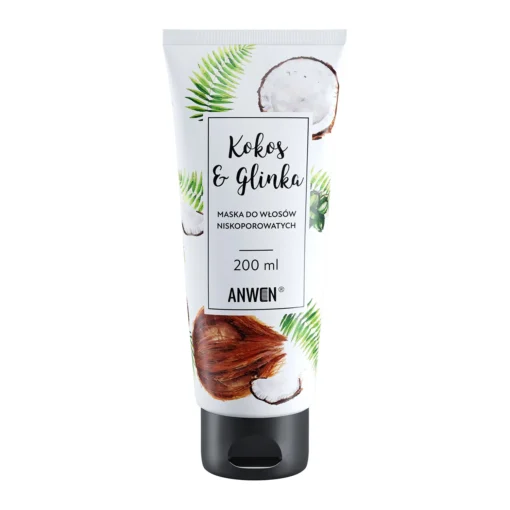 Anwen Kokos und Glinka, Maske für Haare mit geringer Porosität, 200 ml