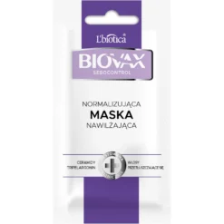 Biovax Sebocontrol, normalisierende Feuchtigkeitsmaske für fettiges Haar, 20 ml