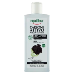 Equilibra Carbone Attivo, Reinigungsshampoo für fettiges Haar, Aloe, 250 ml