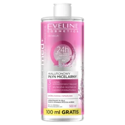 Eveline Cosmetics Facemed +, Hyaluron-Mizellenflüssigkeit, 3in1, 400 ml + 100 ml als Geschenk