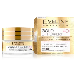 Eveline Cosmetics Gold Lift Expert 40+, luxuriöses straffendes Cremeserum mit 24-karätigem Gold, Tag und Nacht, 50 ml