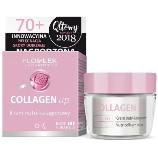 Flos-Lek Collagen Up, Nutri-Kollagen-Creme mit austauschbarem Einsatz, 50 ml