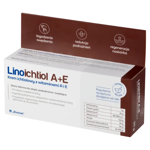 Linoichthyol A+E, Ichthyol-Creme mit Vitamin A und E, für das Gesicht, 50 g