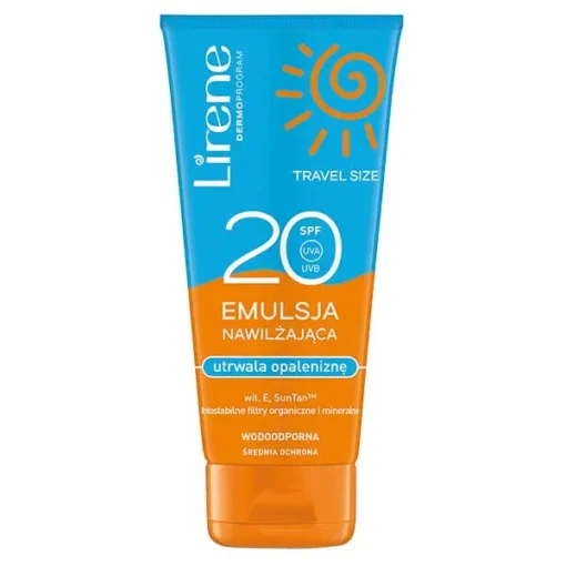 Lirene Sun, feuchtigkeitsspendende, bräunungsfixierende Emulsion, LSF 20, 90 ml