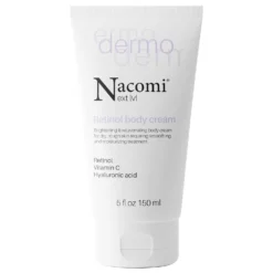 Nacomi Next Level Dermo, aufhellende und verjüngende Körpercreme, Retinol und Vitamin C, 150 ml