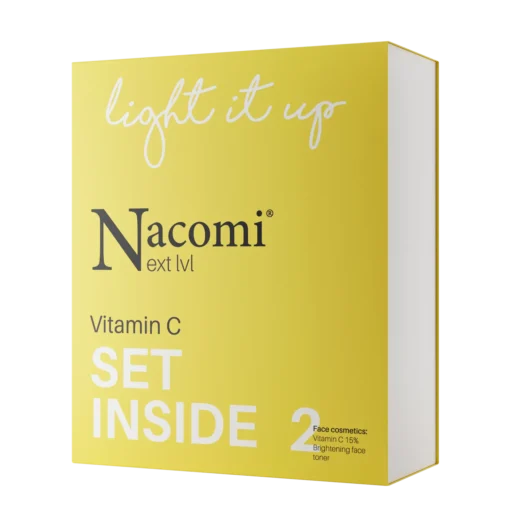 Nacomi Next Level Vitamin C Set, Serum mit Vitamin C 15 %, 30 ml + leuchtendes Gesichtswasser, 100 ml