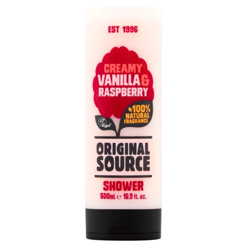 Original Source Vegan, Duschgel, Vanilia-Himbeere, 500 ml