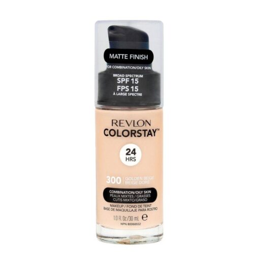 Revlon ColorStay, Foundation für Mischhaut und fettige Haut, Nr. 300, Golden, mit Pumpe, 30 ml