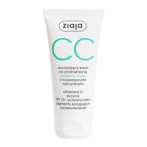 Ziaja CC, beruhigende Creme für gereizte, empfindliche Haut mit erweiterten Kapillaren, 50 ml