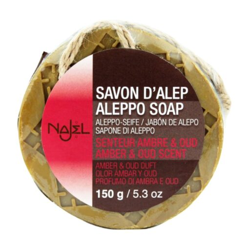 Aleppo-Seife, Ambra und Oud, mit Anhänger, 150g