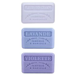 Marseille-Seife, Feldblumen, Lavendel, Violett, 3x125g