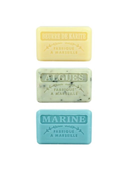 Marseille-Seife, Karite, Meeresalgen, Marine, Set 3x125g