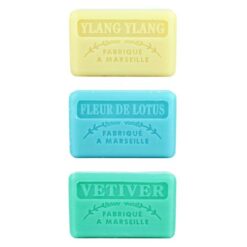 Marseille-Seife, Ylang Ylang, Lotusblume, Vetiver, 3x125g