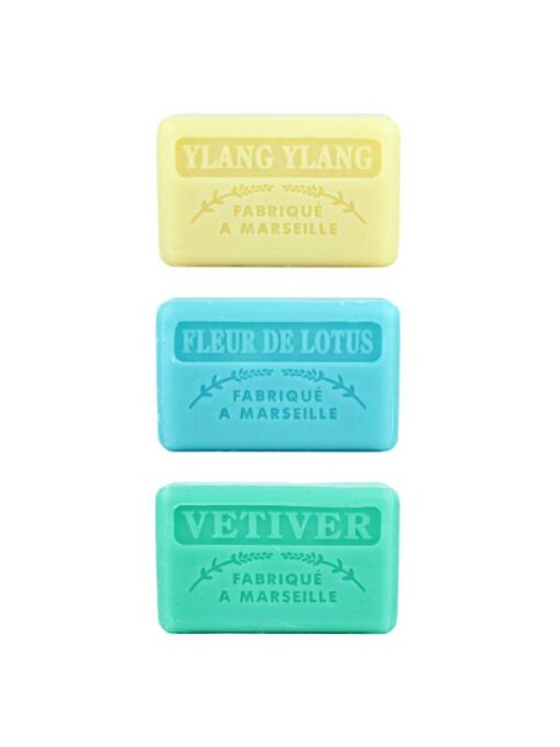 Marseille-Seife, Ylang Ylang, Lotusblume, Vetiver, 3x125g