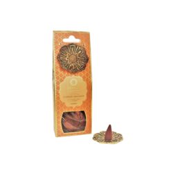 Raeucherkegel mit Metallstaender Salbei und Minze Dosha Kapha – Ayurveda2