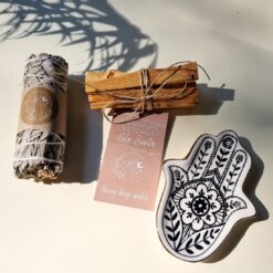 Set aus Palo Santo und weissem Salbei mit Hamsa Staender – Fatimas Hand5